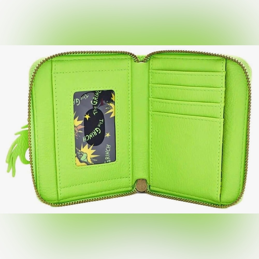 Loungefly Dr. Seuss the Grinch Faux Leather Mini Backpack and Wallet Set - Picture 7 of 12